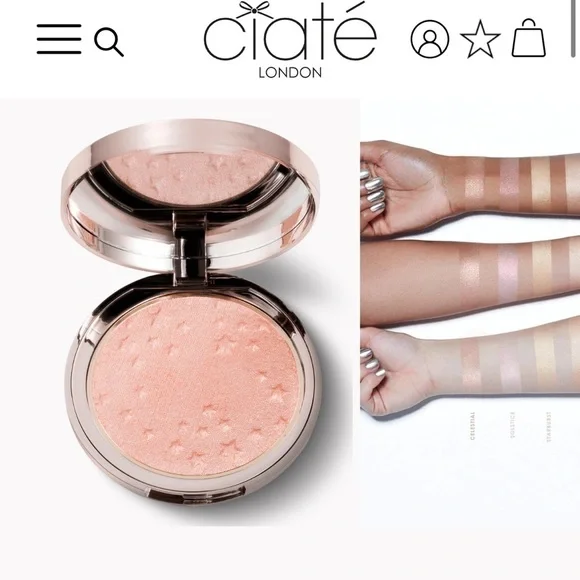 Ciate London Glow-To Highlighter Compact Highlighting Powder in Moondust Mini - Picture 6 of 8